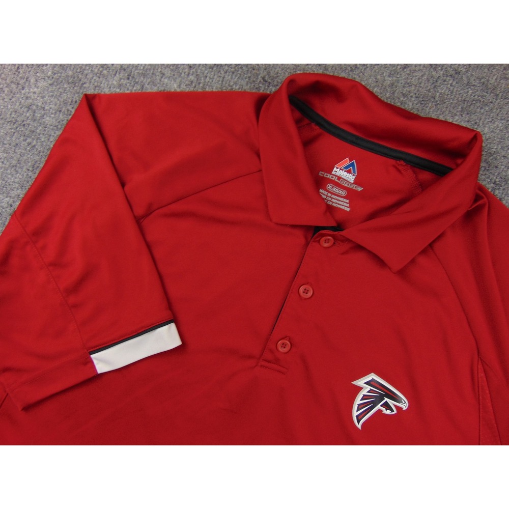 Atlanta Falcons Polo Shirt Mens XL Cool Base Red Majestic NFL Football Gameday